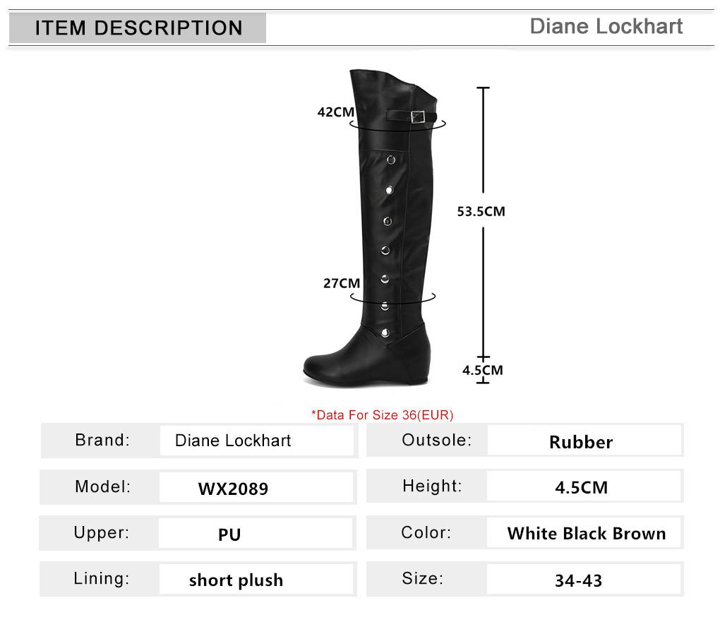 Women Boots  Winter New Fashion Casual Over-The-High Boots Round Toe Buckle Plus Size 34-43Lady Shoes Rivet Metal Decoration