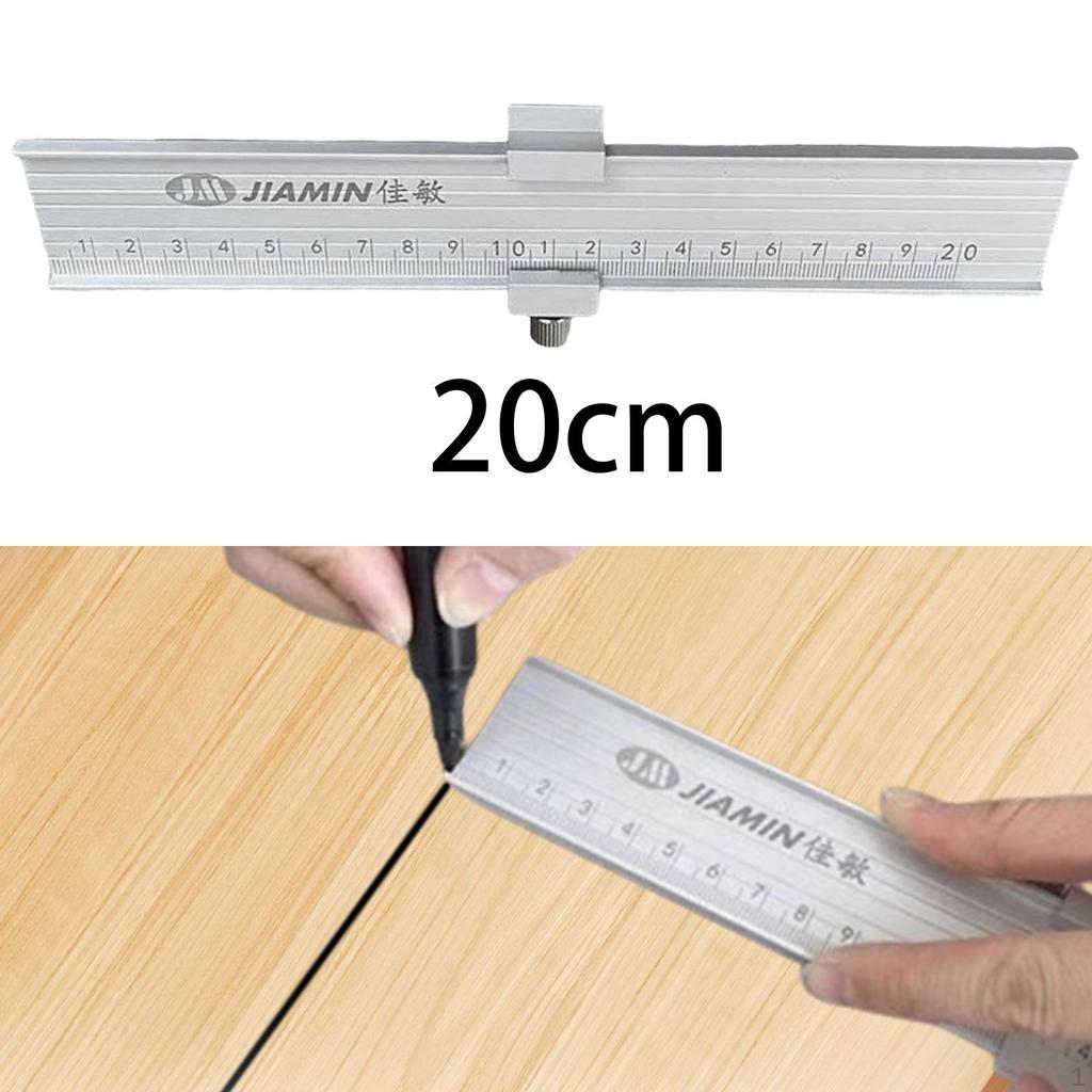 Dřevoobráběcí pravítko z hliníkové slitiny s posuvným dorazem Přesné kovové pravítko kolejnic, metrické značení