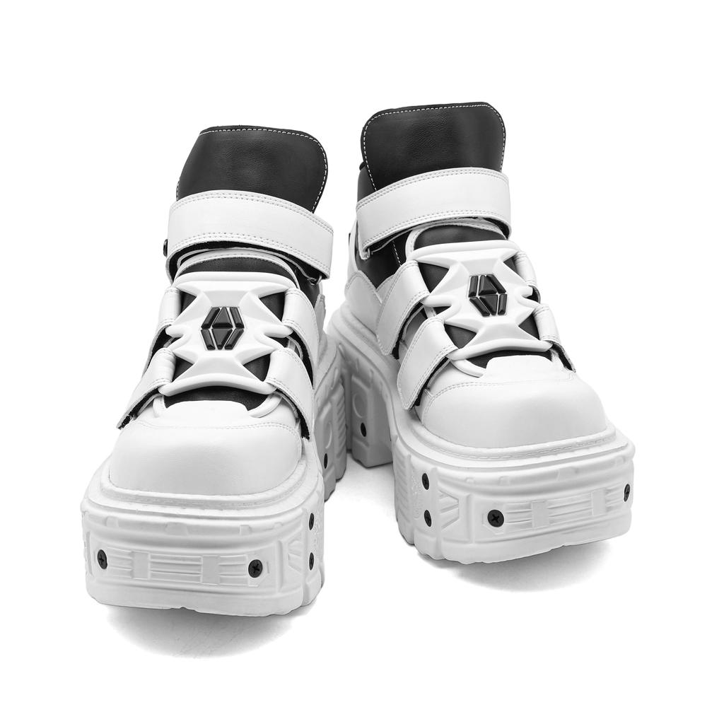 Stivaletti Gotici alla Caviglia Scarpe da Donna Nuovo Stile Punk Allacciatura Altezza Tacco 6CM Scarpe con Plateau Donna Decorazione in Metallo Sneakers da Donna