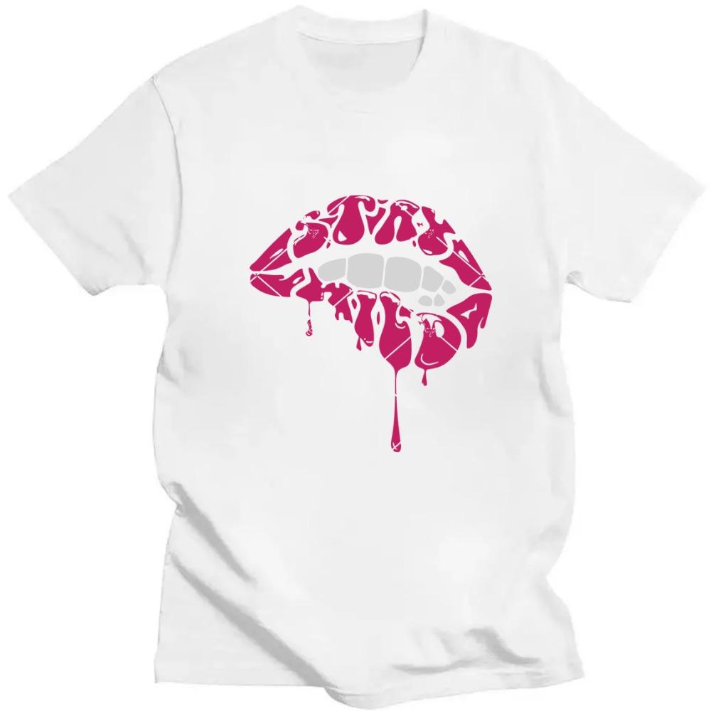 

Ben Azelart Merch Lip Logo T-shirt Unisex Harajuku Lips Pattern Shirt Internet Inspired Fun Short Sleeve Shirt S