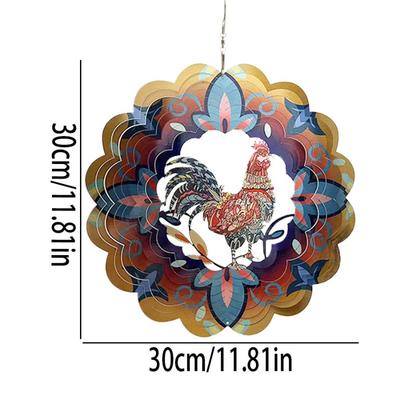 3D Rotating Three-dimensional Wind Chime Rooster Apes Decoration Wind Rotating Outdoor Balcony Creative Hanging