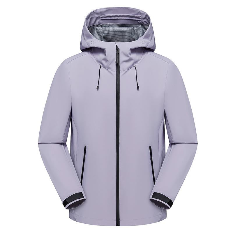 2025 Model Windproof Waterproof Single-Layer Softshell Jacket for Couples, with 2-Way Zipper