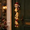 Unique Housewarming Gift for Her Glowing Christmas Door Hanger, Crochet Spiral Ornament with LED Lights, Snowman Santa Reindeer Snowflake Xmas Mantel