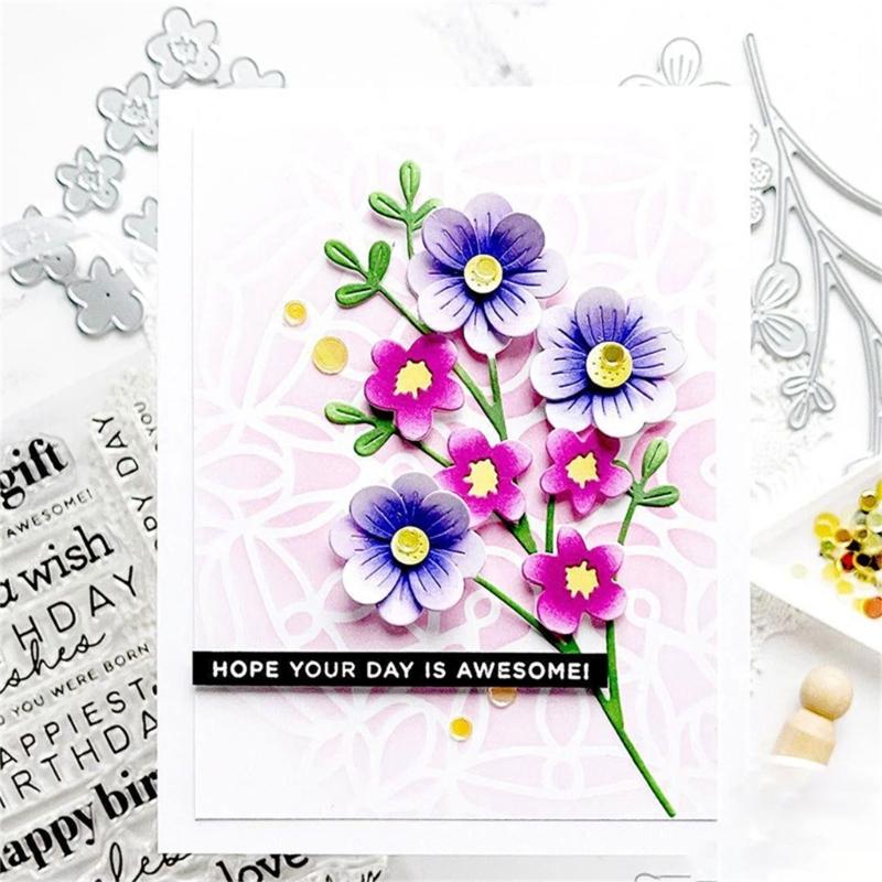 Flower Cutting Dies Carbon Steel Die Cut Metal Embossing Templates Decorative Embossing Paper Die Cut for Card Making