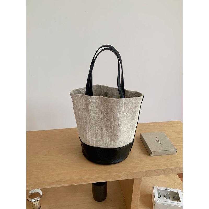 

Южная Корея маленькая сумка летняя женская холщовая лоскутная сумка-ведро пригородная большая вместимость одно плечо сумка через плечо