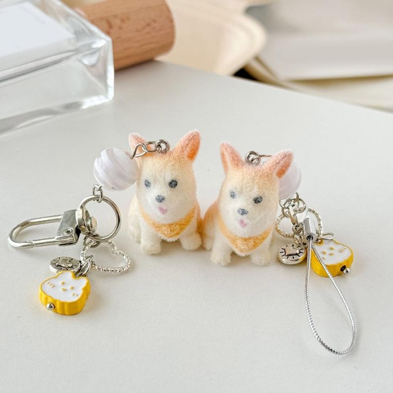 Shiba Dog Shaped Key Chain Phone Lanyard Strap Lightweight Portable Accessory Bag Phone Decoration For Kids Adults