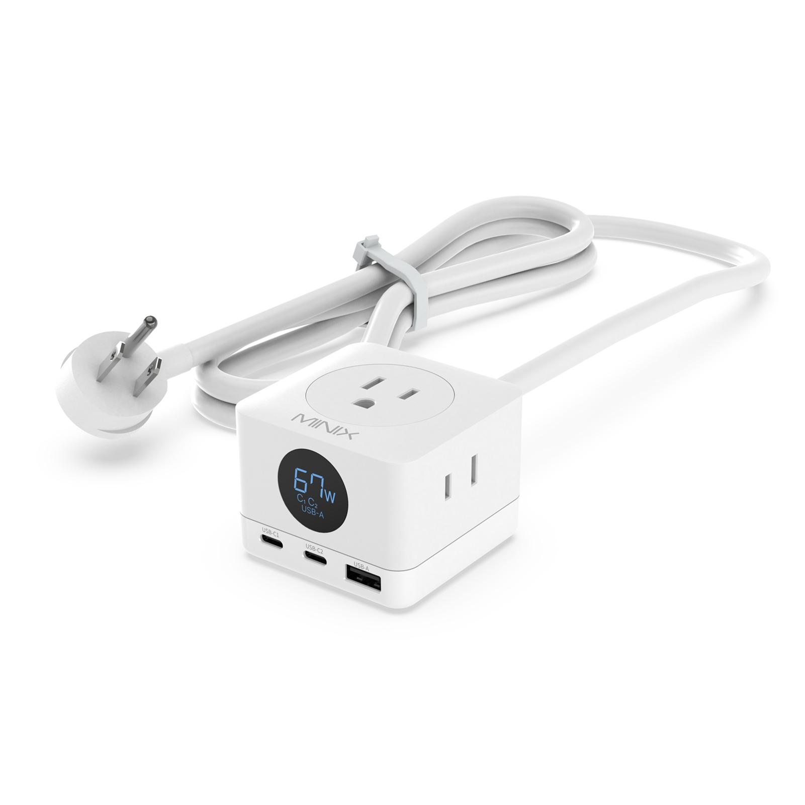

67W 6-in-1 Power Strip Featuring 2 * + 1 * USB-A fast charging ports and 3* US AC outputs With certifications from TUV US, FCC, VI