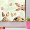 Easter Bunny Window Cling Waterproof Removable PVC Rabbit Egg Glass Sticker Spring Holiday Party Home Car Window Decoration Decal