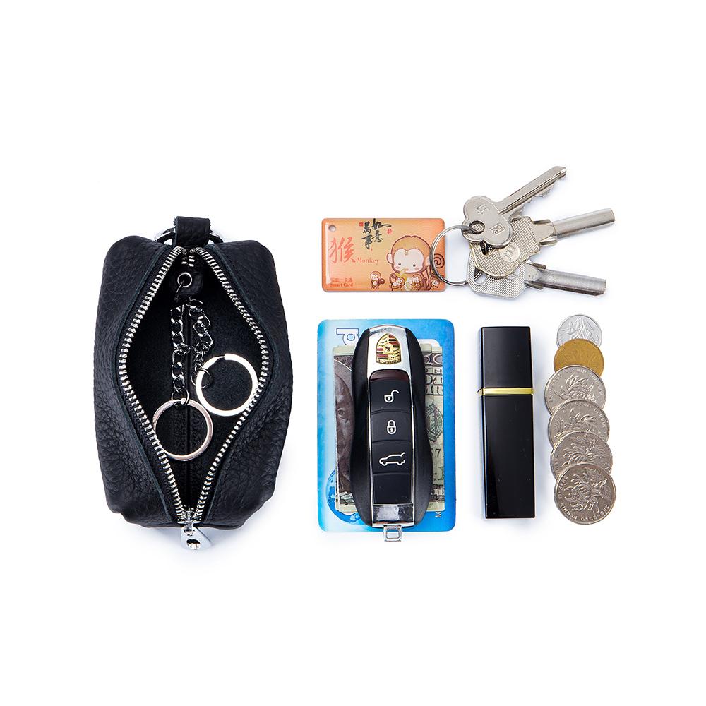 Portachiavi in Vera Pelle per Uomo e Donna, Borsa Portachiavi Auto Carina, Portamonete di Qualità, Organizer per Piccole Cose, Mini Portafoglio con Doppi Portachiavi