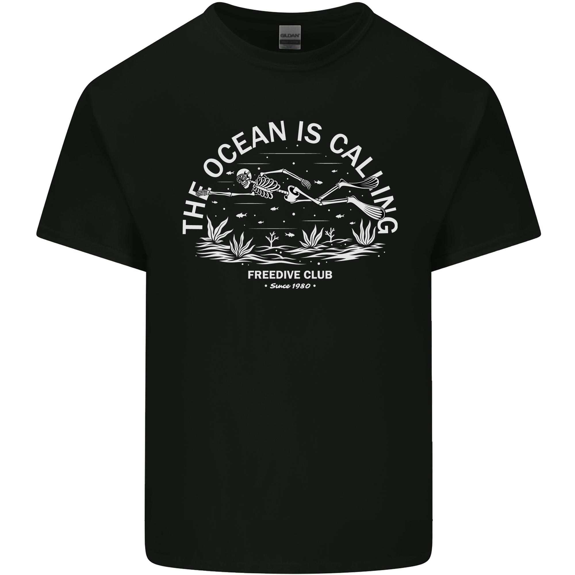 Freediving Funny Skull Scuba Diving Diver Unisexs Light Cotton TShirt S