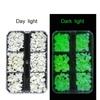 6 Grids/box Luminous Christmas Winter Nail Jewelry Moon Star Heart Nail Art Decoration