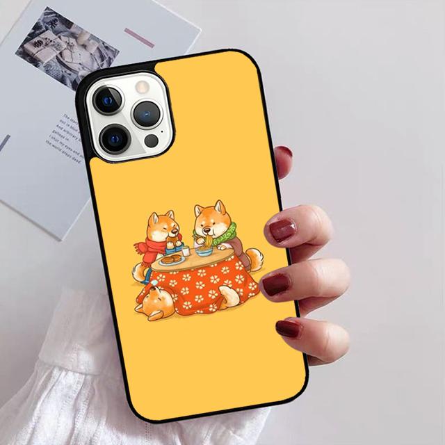 Shiba Inu Cute Cartoon Art Phone Case for iPhone 11 12 13 14 Pro Max Mini XR XS SE 2020 6 7 8 Plus Samsung S21 S22 Coque Fundas