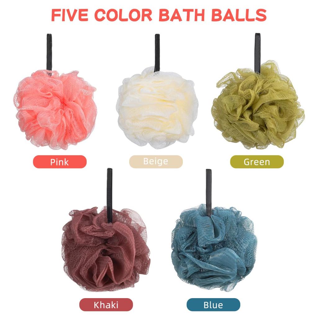 NUOLUX Body Wash Body Bath Foaming Super Gentle On the Flower Soap Can Also Be Used To Wash Your Bathroom Set of 5 Ball, Sponge, Net, Fluffy,