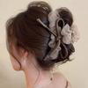 New Mesh Tulle Large Bowknot Grab Clip Elegant Retro Female Ponytail Braid Claw Clip Hair Accessories Gift Headdress
