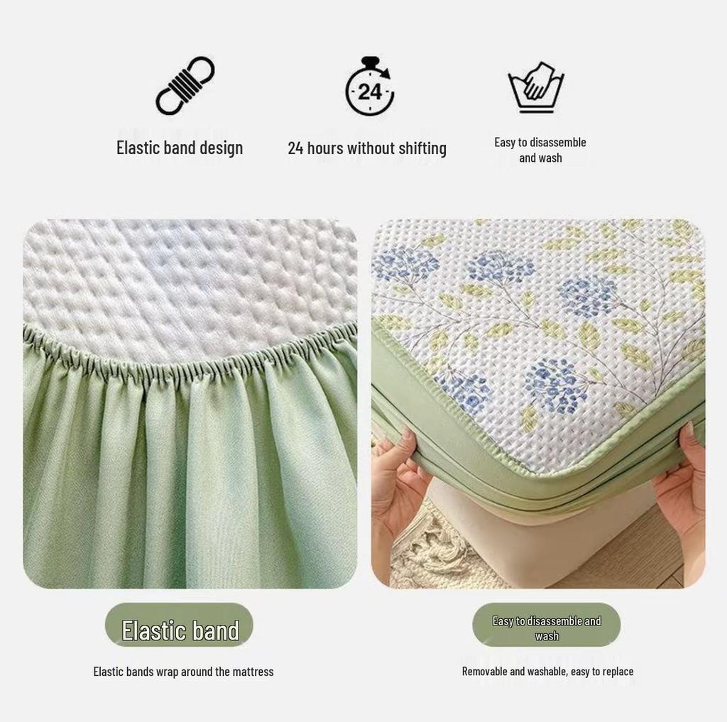 Quilted Anti-slip Dustproof Mattress Protector for Dorms
