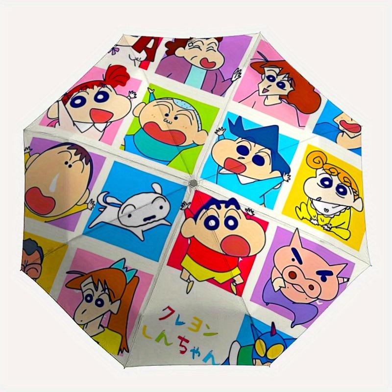 1pc Crayon Shin-chan Characters Windproof Automatic Umbrella, Portable Folding design, Lightweight for Women/Men257