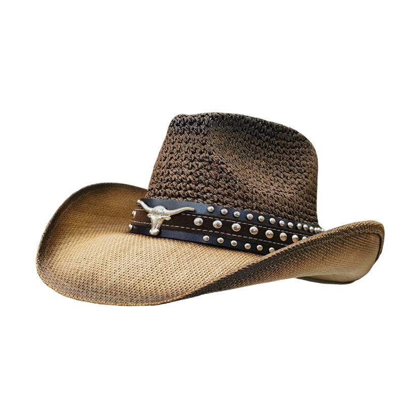 

Special Retro Western Cowboy Straw hat men women Fashion Large Brim straw hat Party Outdoor summer Sunshade Hat sombrero vaquero 56-58