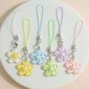 Plastic Resin Floral Keychain Cute Flower Design Clear Sweet Accessory For Backpacks Key Rings Girls Gifts
