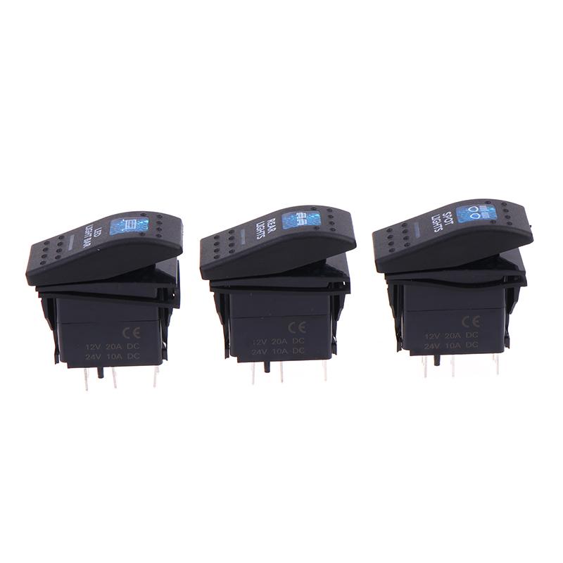 5Pin Car Switch Boat Truck Light Toggle Switch Waterproof 12V/24V Bar Style Toggle Rocker Reverse Rear Light Switch