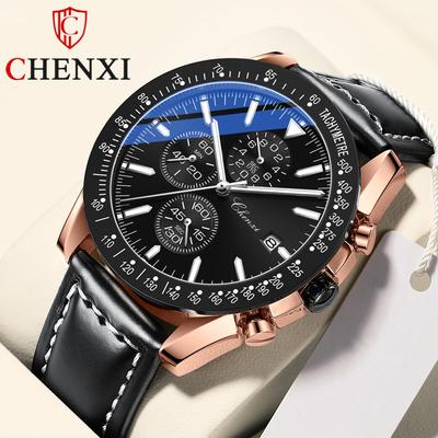 New TOP Brand Luxury Men's Watch With Box Multifunctional Sports Waterproof Luminous Calendar Men's Quartz Watches