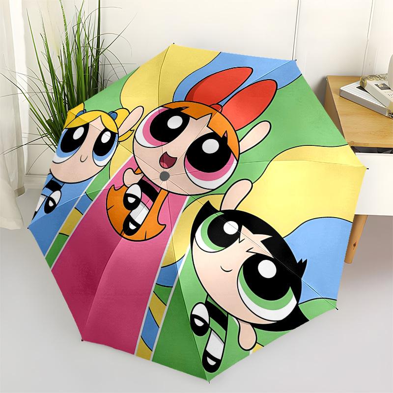 

Powerpuff Girls, Cartoon Automatic Opening and Closing, 8 rib Structure Portable Umbrella, Suitable for Men and Women in All Seasons Perfec