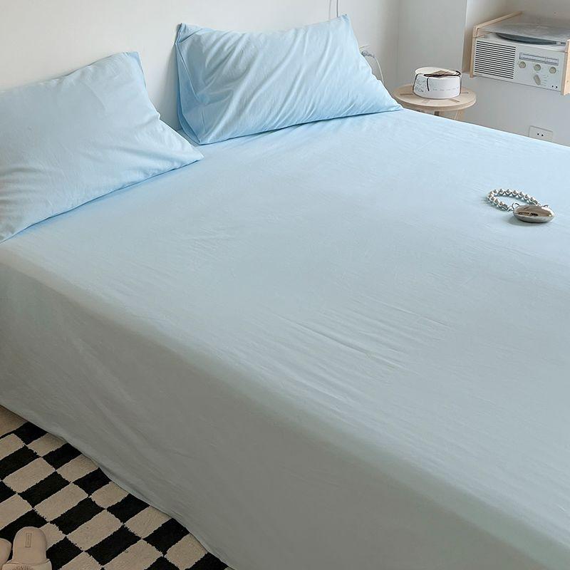 Drap et Housse de Couette Uni Doux pour Enfants, Lit Simple Double Dortoir Étudiant