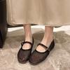 Fashion Mesh Mary Jane Shoes for Women 2024 Spring New Niche Round Toe Shallow Mouth Flat Ballet Shoes  Women Sandals