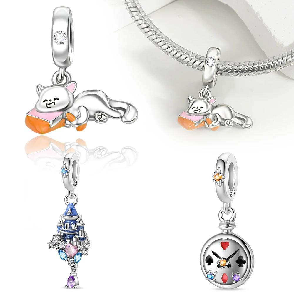 Cat Pendant Bead Component from a book Copper Metal Designed For Charm Bead Components Copper Metal Authentic Original Bracelet High Quality Fine