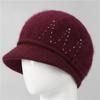 Hat lady winter cold and warm plush rabbit fur wool hat