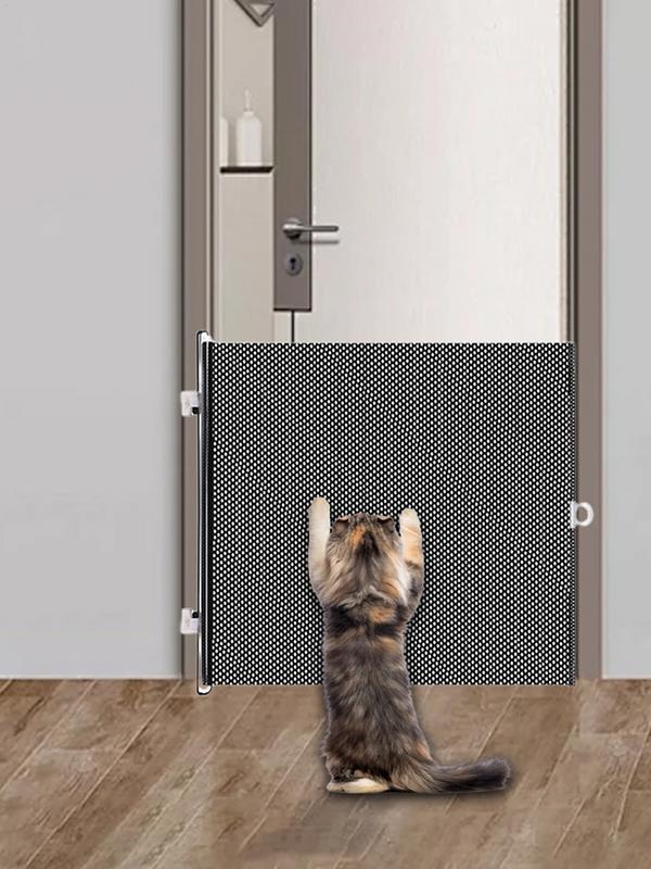 Dog Gate Retractable Pet Gate Pet Safety Gate Indoor Mesh Fence Cat blocking board Multifunctional Animal Fence Pet Supplies