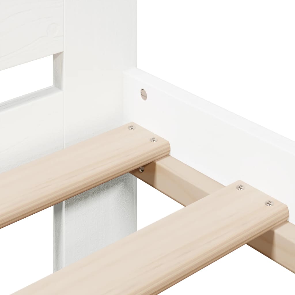 Solid Wood Bed without Mattress White 140 x 190 cm Pine Wood