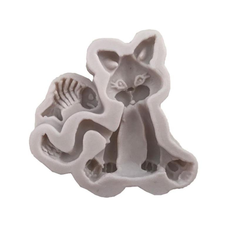 New Cute 3d Cat Silicone Fondant Baking Mould Cake Topper Decorating Soap Mold