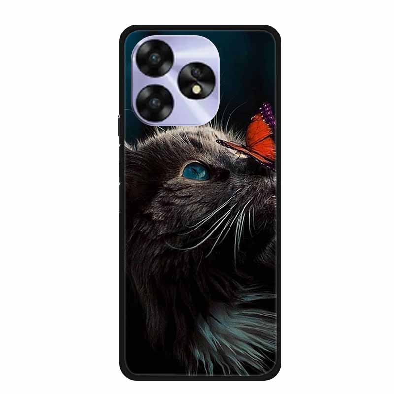 For Umidigi A15c A15 Case Painted Black Bumper TPU Soft Silicone Phone Cover For Umidigi A15 Cases A 15 15T Coque Funda Capa Cat
