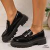 Fashion Plus Size Women's Loafers Platform Shoes for Women 2025 Fashion Metal Buckle Shoes Woman Spring Autumn Slip on Flats Female Shoe