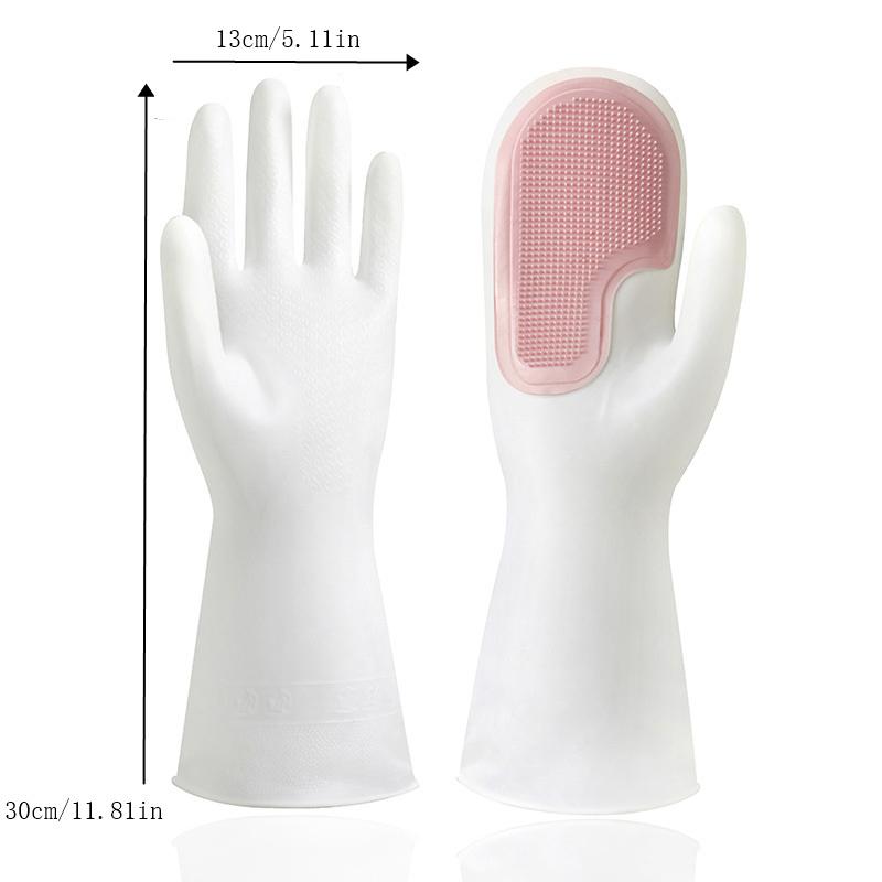 1Pair Dishwashing Gloves Decontamination Clean Non-Slip Heat Insulation Non-Hot Gloves Dishware Vegetable Fruit Cleaning Gloves