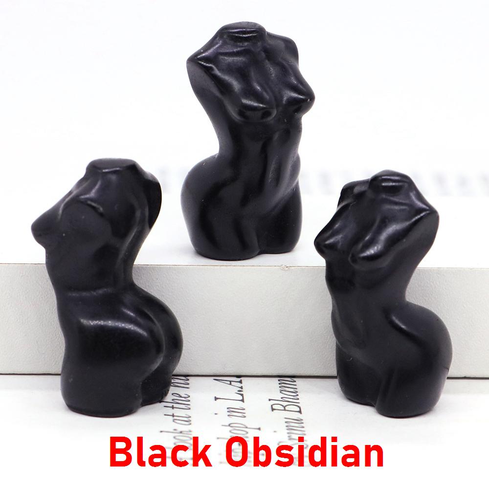 1,2" Sexuelle Damenmodell-Statue Heimdekoration Heilkristall Geschnitzter Edelstein Weiblicher Körperbüste Figur, Reiki Rosenquarz Göttin Geschenke