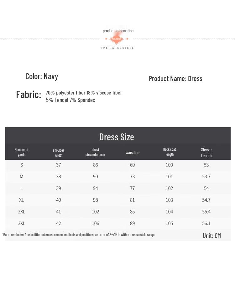 Tluoman Women's Navy Blue Professional Faux Two-Piece Suit Dress