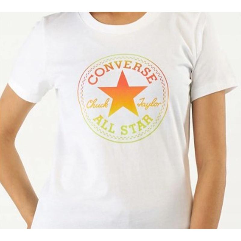 (WMNS) Converse Ombre Chuck Patch Crew T-Shirt Asia Sizing 'White Yellow' Women's 10017088-A01