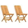 VidaXL Chaises de jardin pliantes 2 pcs 47x47x89 cm bois massif teck 362757