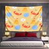 Beach Crabs and Sandcastles Pattern Pattern Wall Hanging Tapestry Decorative Tapestry Home Decor for Bedroom and Living Room