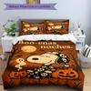 3Pcs Snoopy'S Halloween Night Bedding Set Quilt Cover Pillowcase Home Christmas Halloween Gift 1 Duvet Cover 2 Pillowcase S1498