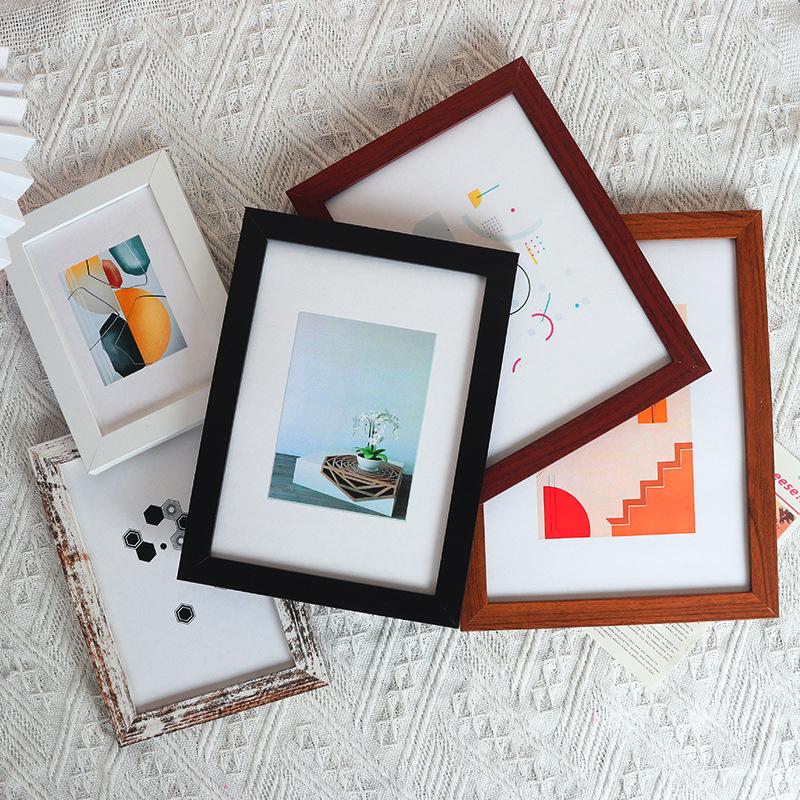 A4 & 12 Inch Minimalist Wood Photo Frame for Wall Hanging, Embroidery, or Painting Display; Also Available in 6 & 7 Inch for Tabletop Use