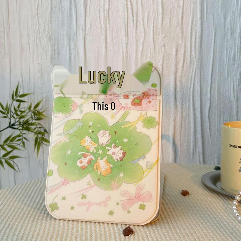 Oeny Large Four-Leaf Clover Folding Travel Makeup Mirror