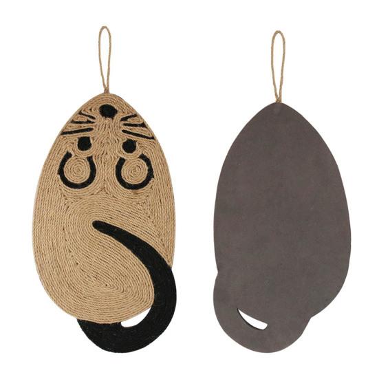 Sisal Cat Scratching Mat Cute Animal Shape Hanging Cat Scratch Mat Protect Your Furniture Vertical Cat Scratcher for Indoor Cats