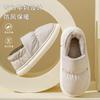 Winter cotton slippers home slippers women's waterproof down cloth thickened shoes non-slip bag heel warm cotton shoes men's shoes