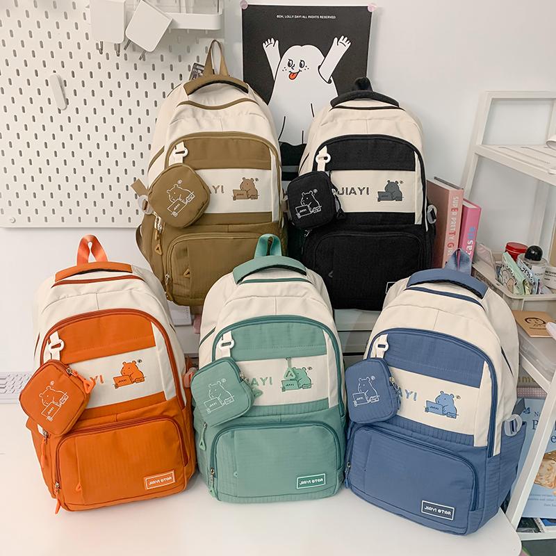 Женский рюкзак с цветными блоками — фото 5