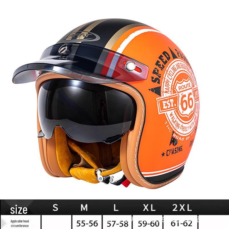 Best-Selling 3/4 DOT Motorcycle Helmet for Men & Women – Retro Scooter/Moped/Cruiser Style