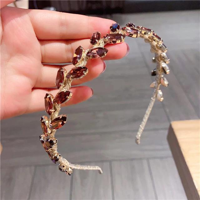 Bohemian Gold Silver Rhinestone Leaf Hairband Headband Headwear Hair Accessories