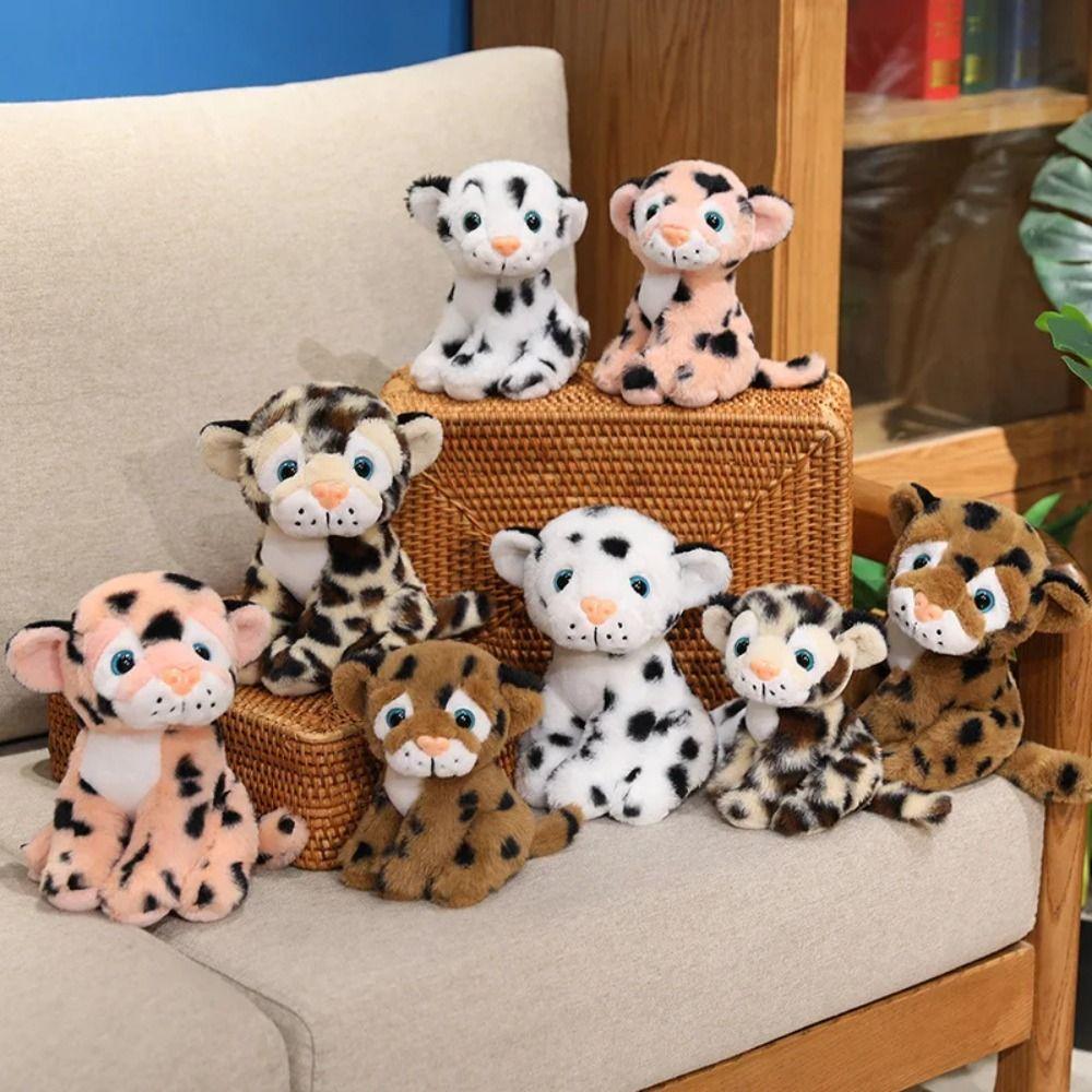 Sitting Lifelike Leopard Plush Doll Fluffy Animals Stuffed Toys  Children's Day
