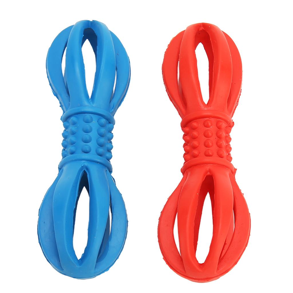 Dumbbell Dog Chew Toy Relieve Boredom Lightweight Soft Rubber Hollow Dumbbell Dog Teeth Cleaning Toy for Pet Supplies